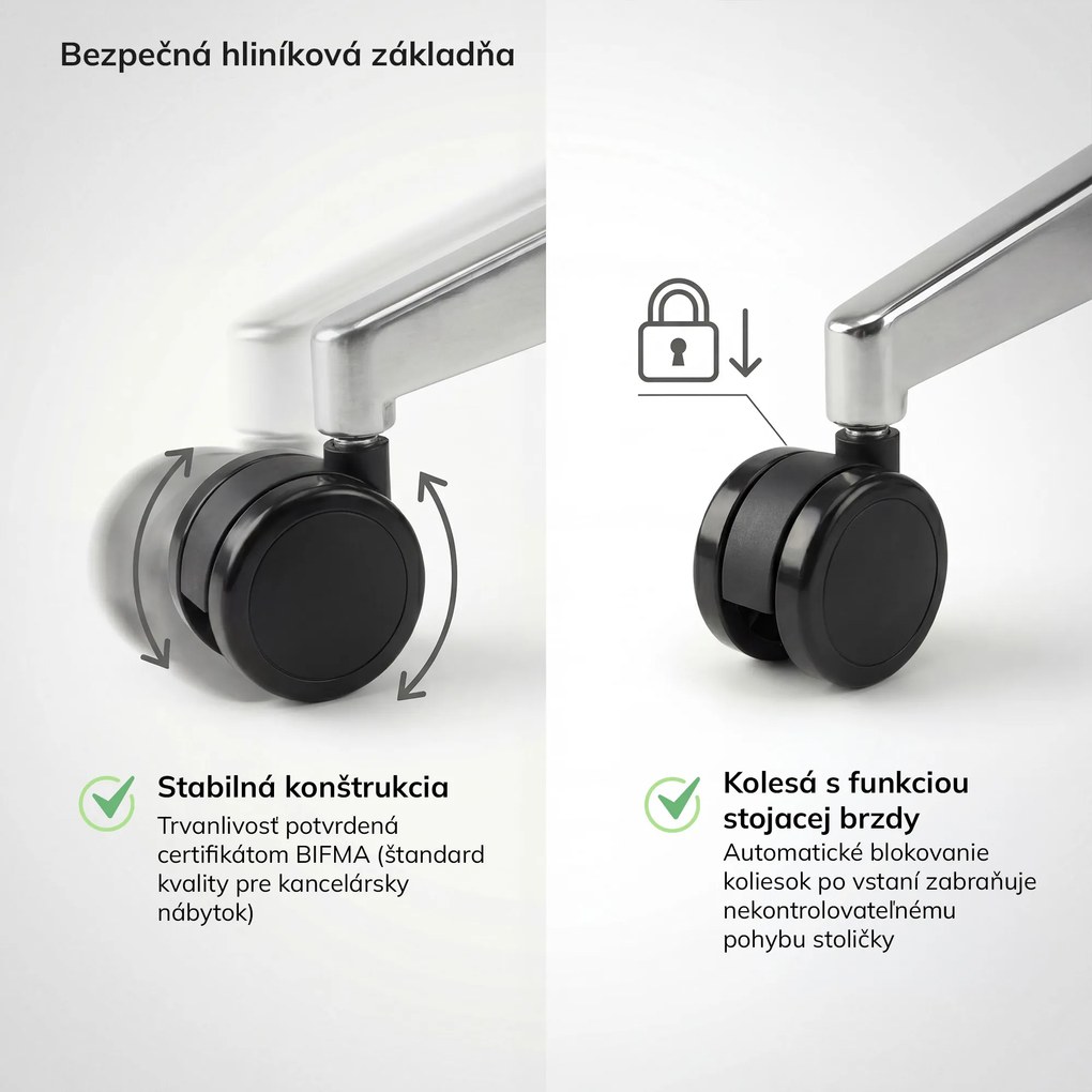 Ergonomická otočná kancelárska stolička, béžová: VECTOR