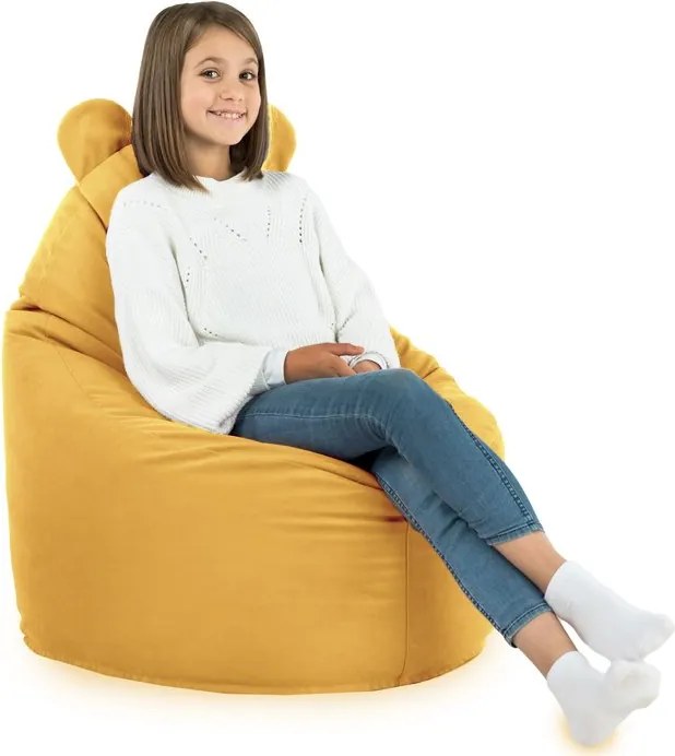 Detské kreslo Sako TEDDY – mäkké plyšové kreslo pre najmenších Farba: Granatový