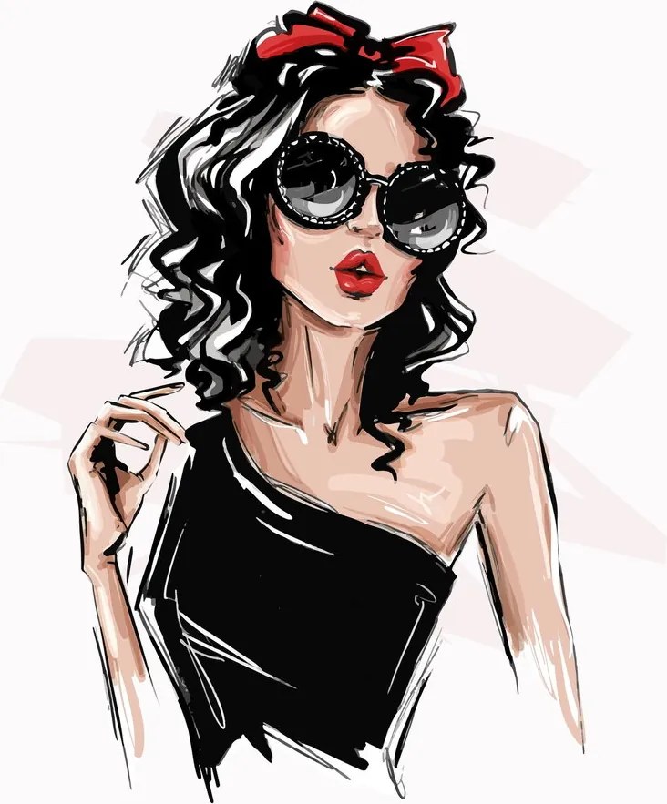 Sklenený obraz - Fashion woman (70x50 cm)