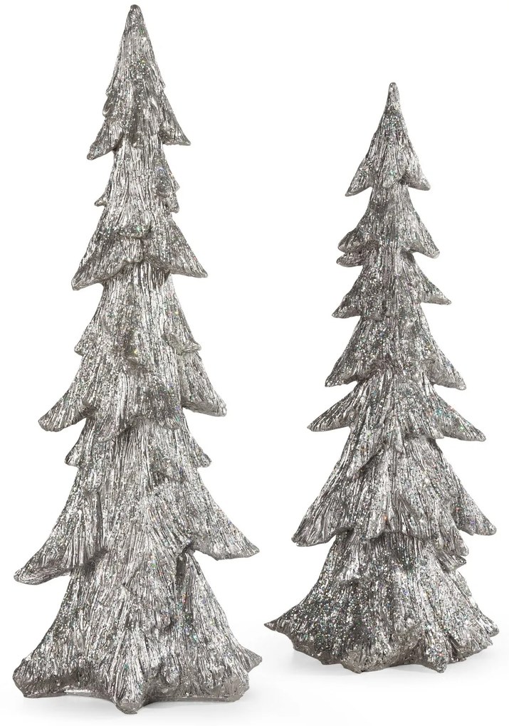 DEKORAČNÁ SOŠKA PINE 18X44 CM STRIEBORNÁ