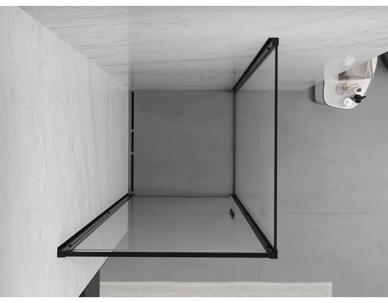 Mexen Exo, sprchovací kút s krídlovými dverami 95 x 95 cm, 6mm číre sklo, čierny profil, 817-095-095-70-00