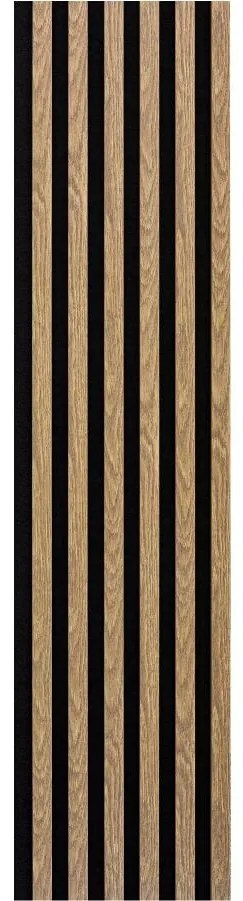 Akustické dekoračné panely, dub svetlý 3D lamely na filcovom podklade, rozmer 270 x 30 cm, IMPOL TRADE