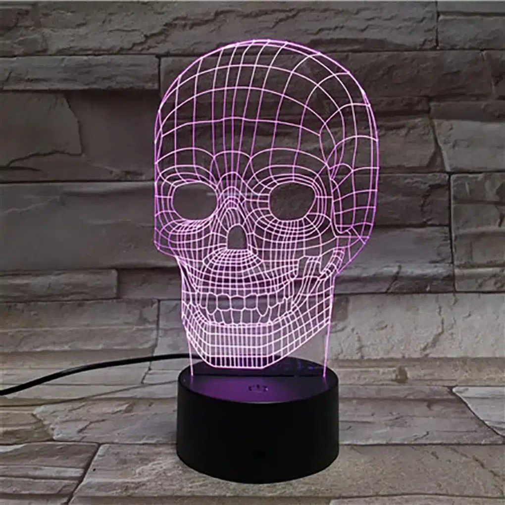 3Dmix 3DL-CRK032 – 3D LED nočná lampa - Lebka (Crack základňa)