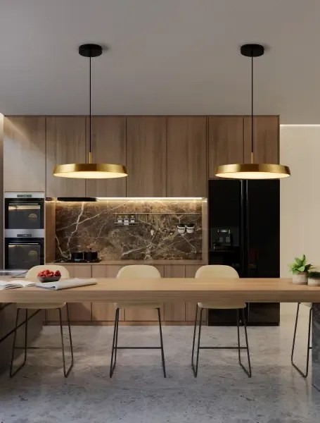 LED zlato-čierne dizajnové svietidlo Vetro