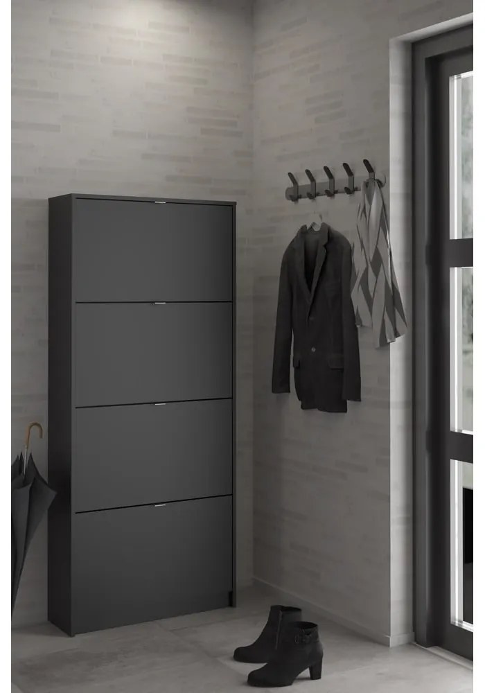 Čierna výklopná skrinka na topánky Shoes – Tvilum