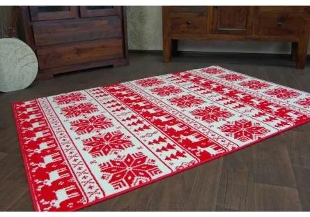Sammer Vianočný koberec s motívom sobov a vločiek GR1636 100 x 170 cm