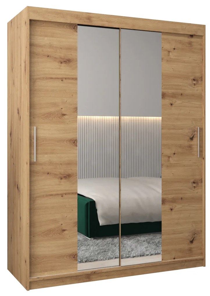 Šatníková skriňa 150 cm Toki 1 (Dub artisan + Dub artisan). Akcia -68%. Vlastná spoľahlivá doprava až k Vám domov. 1064911