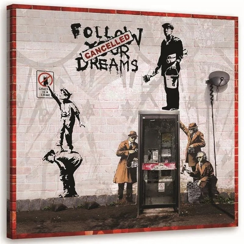 Gario Obraz na plátne Banksy mural - zbierka graffiti diel Rozmery: 30 x 30 cm