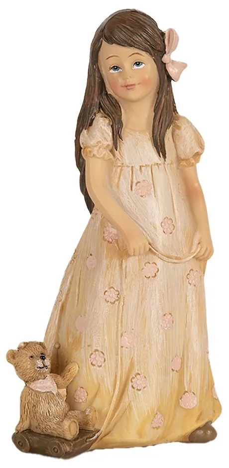 Dekorácia dievčatko s medvedíkom - 8*6*15 cm