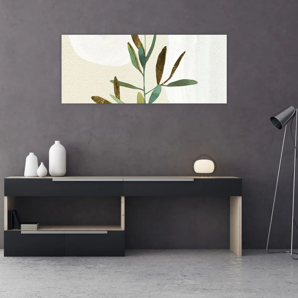 Obraz - Akvarelová vetvička N⁰2 (120x50 cm)