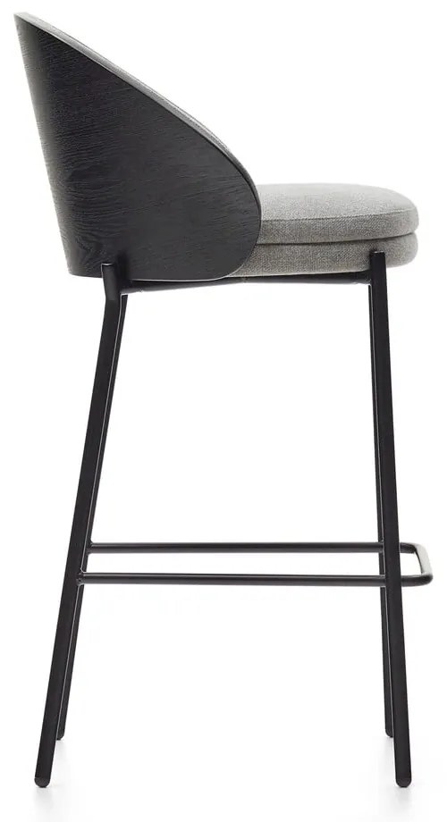 Čierno-sivá barová stolička (výška sedadla 65 cm) Eamy – Kave Home