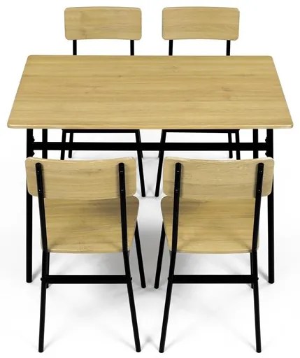 Autronic BONTEC Jedálenský set so 4 stoličkami, 110x70x76cm, mdf, divoký dub, AUT-O2155 OAK Farba: Prírodné