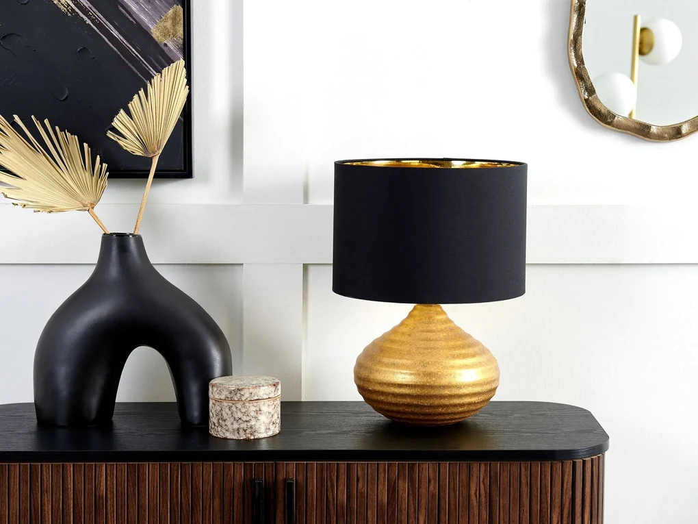 Zlatá stolná lampa KUBAN Beliani