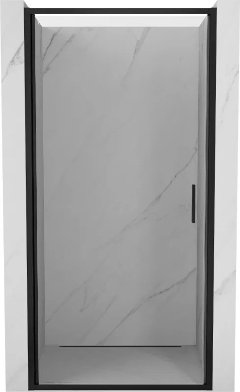 Mexen Exo, 1-krídlové dvere do otvoru 70x200 cm, 6mm číre sklo, čierny profil, 817-070-000-70-00
