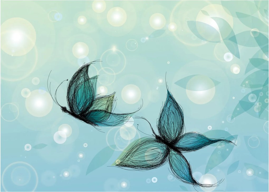 Obraz - Modré motýliky (70x50 cm)