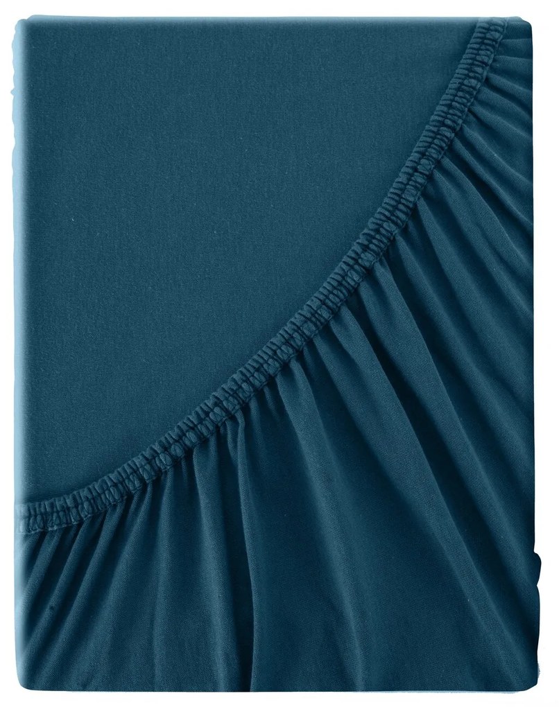 BAVLNENÉ PRESTIERADLO S GUMOU ADELA 160X200X25 CM TMAVOMODRÁ