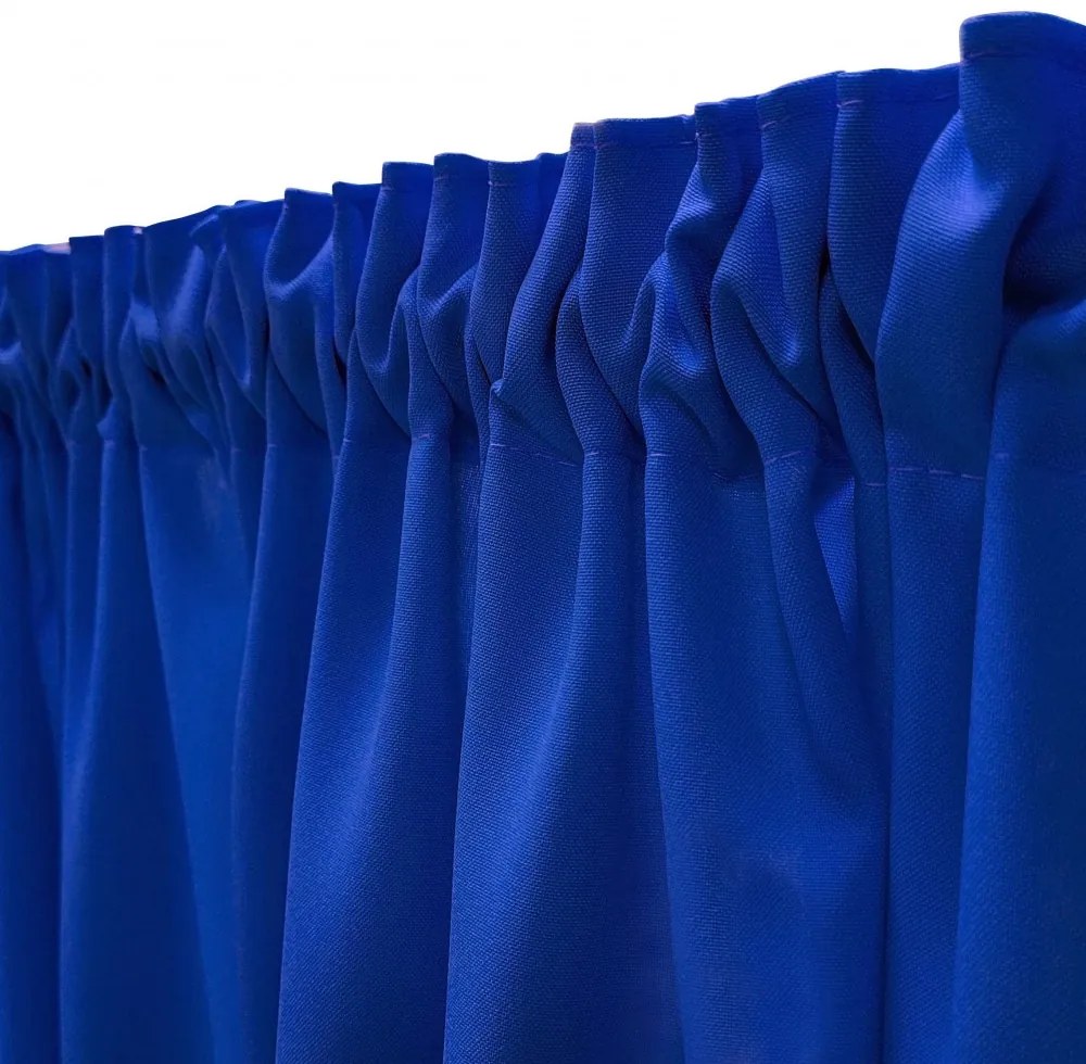Dekorstudio Krátky jednofarebný záves -  Modrý Uchytenie závesu: Dekoračné krúžky