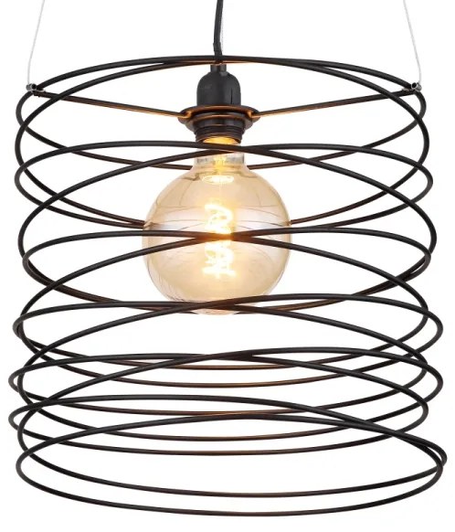 Globo 15640H - Závesné svietidlo na lanku TILLY 1xE27/60W/230V čierne