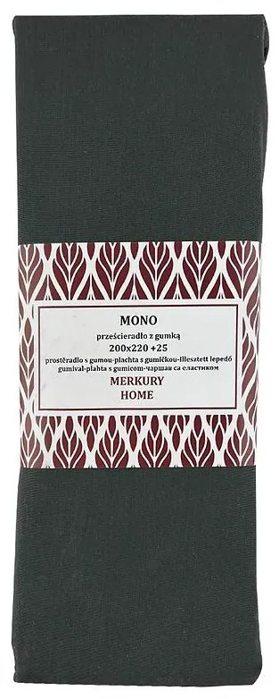 Napínacia plachta Mono bavlna antracit 220x200 + 25 Merkury Home