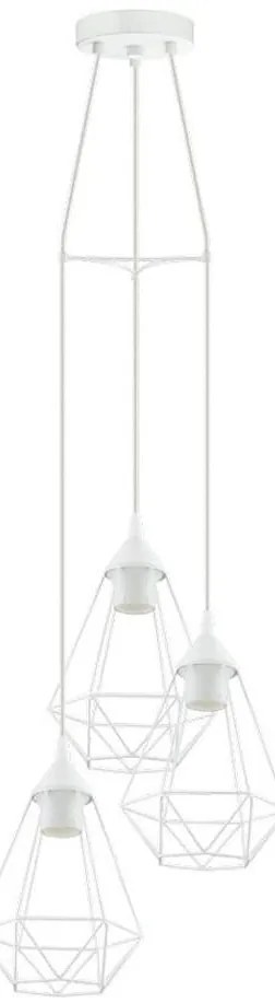 Eglo 79083 - Závesné svietidlo na lanku BYRON 3xE27/60W/230V biela