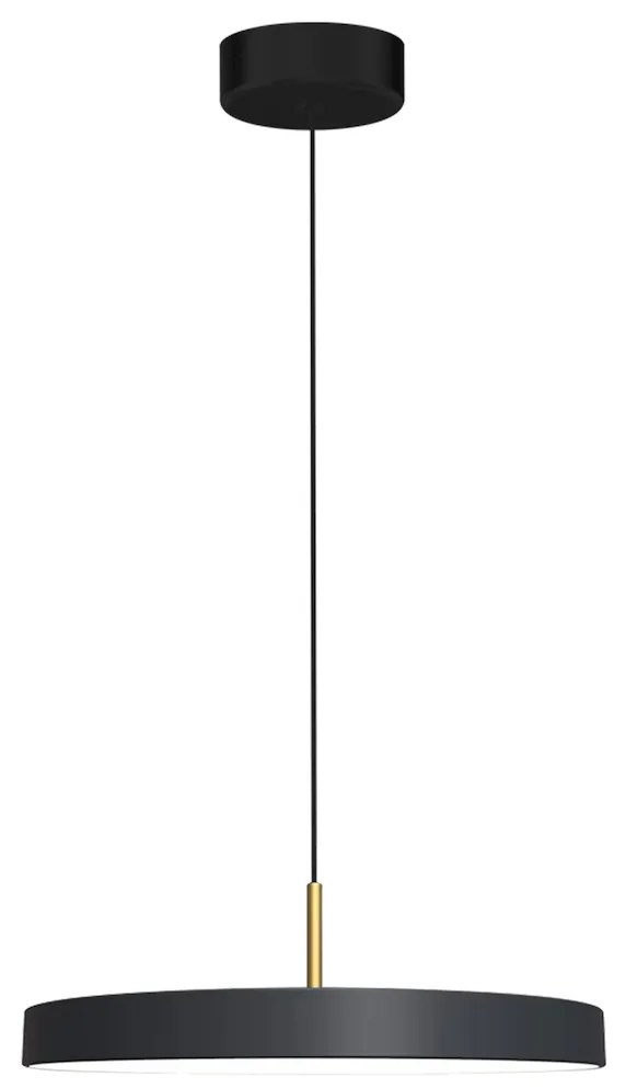 Závesné svietidlo Disc, 1x čierne kovové tienidlo, b