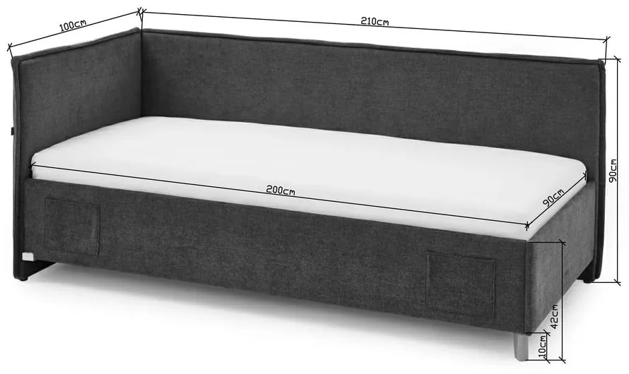 Béžová detská posteľ s úložným priestorom 90x200 cm Fun – Meise Möbel
