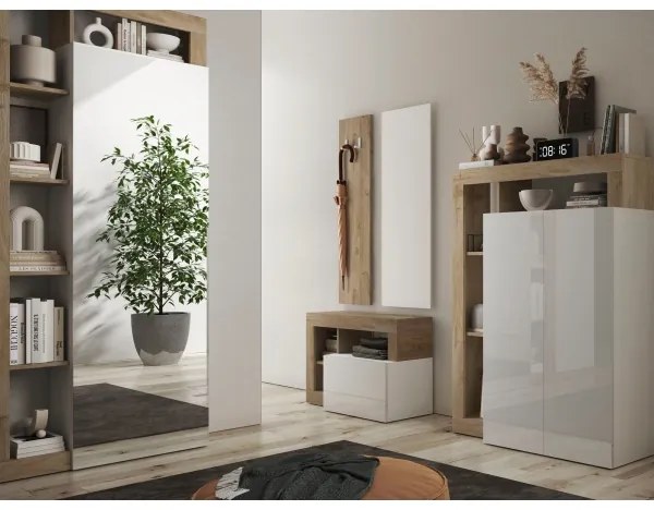 Lavica LENOR 91x209 cm biela/hnedá