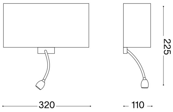 Ideal Lux - LED Flexibilná nástenná lampa HOTEL 1xE27/60W/230V + LED/1,5W biela