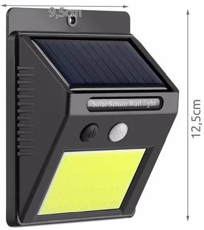 ISO 8814 Nástenné solárne svietidlo s pohybovým senzorom - 48 LED COB