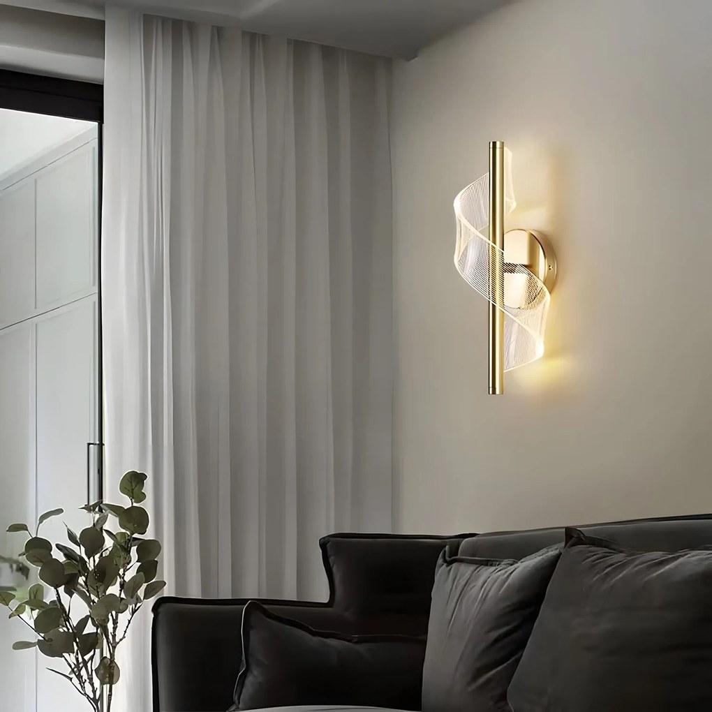 Toolight Toolight, LED nástenné svietidlo 5W, 500lm, G032-W, zlatá, OSW-09700
