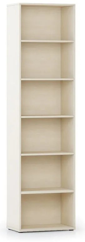 Knižnica INTEGRO vyššia, 2300 x 600 x 400 mm, 5 políc, breza