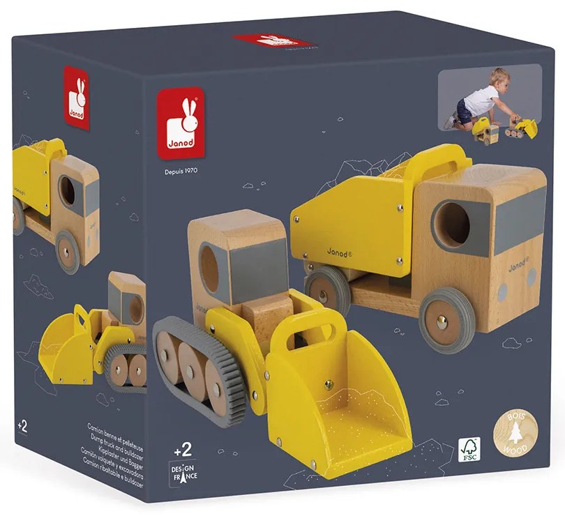 Drevené autá Bolid - Bager a nákladné auto