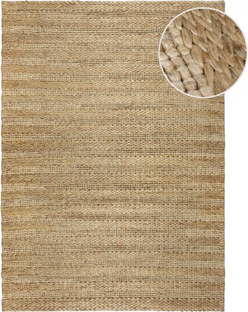 Kusový koberec Drew Braid Stripe Natural, 200x290, béžová, chodba / predsieň, Flair Rugs