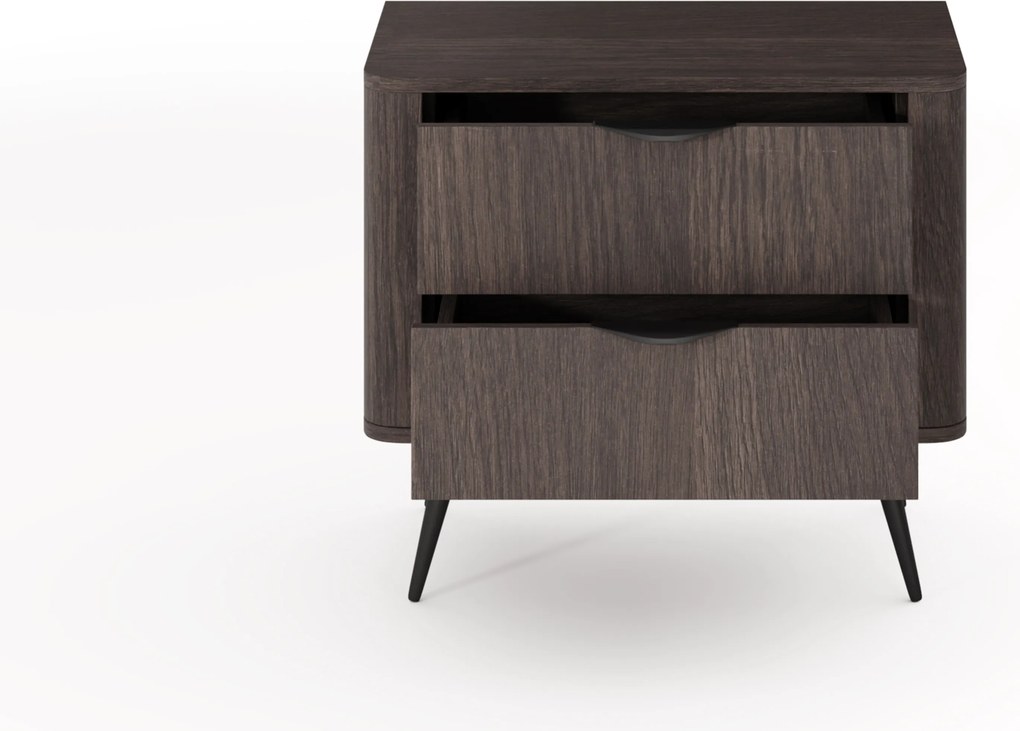 Nočný stolík Edrin 63 cm so zásuvkami - dub dunin / čierna