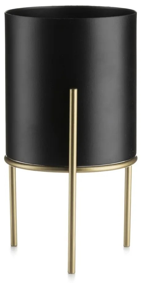 Kvetináč na stojane LOFT III 22 cm čierny