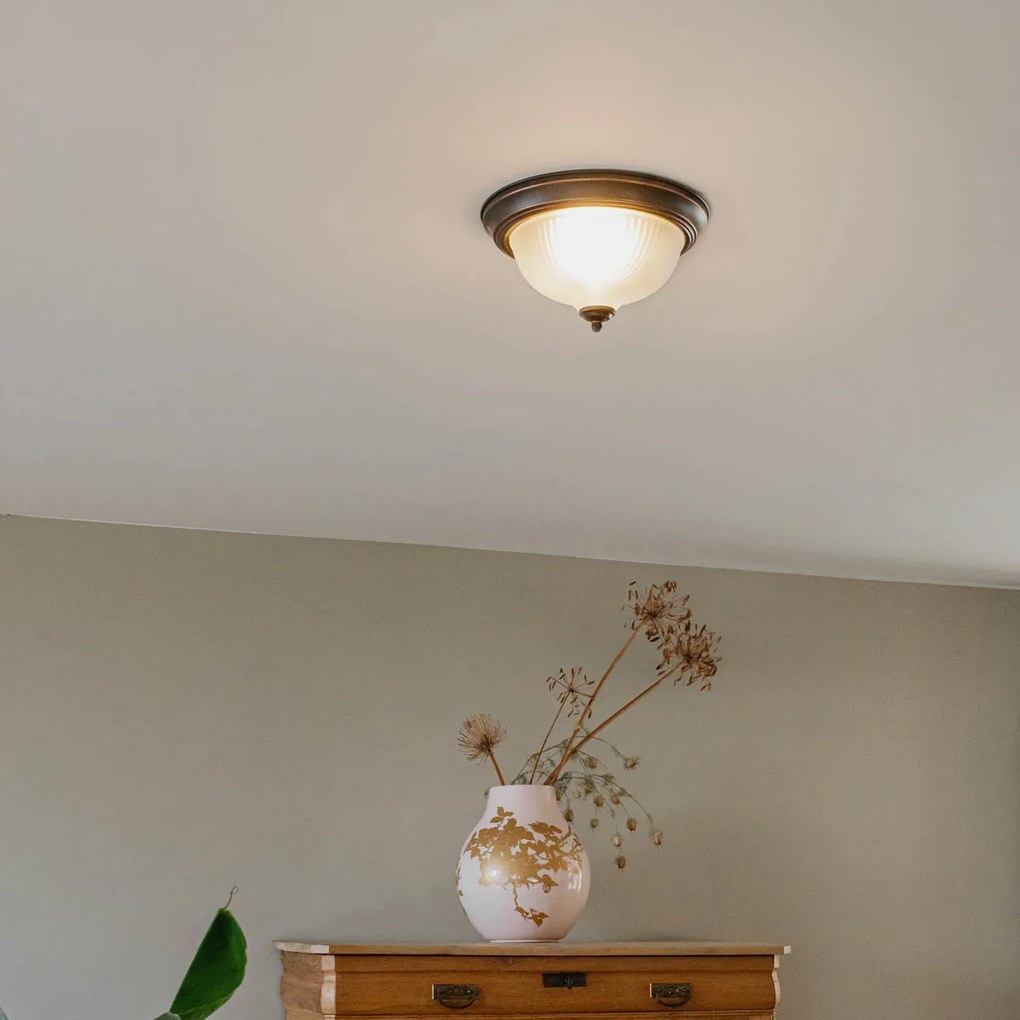 Klasické stropné svietidlo hnedé opálové - Classico