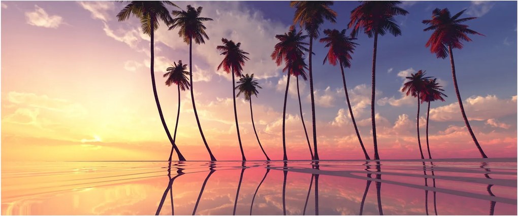 Obraz paliem týčiaci sa nad hladinu (120x50 cm)