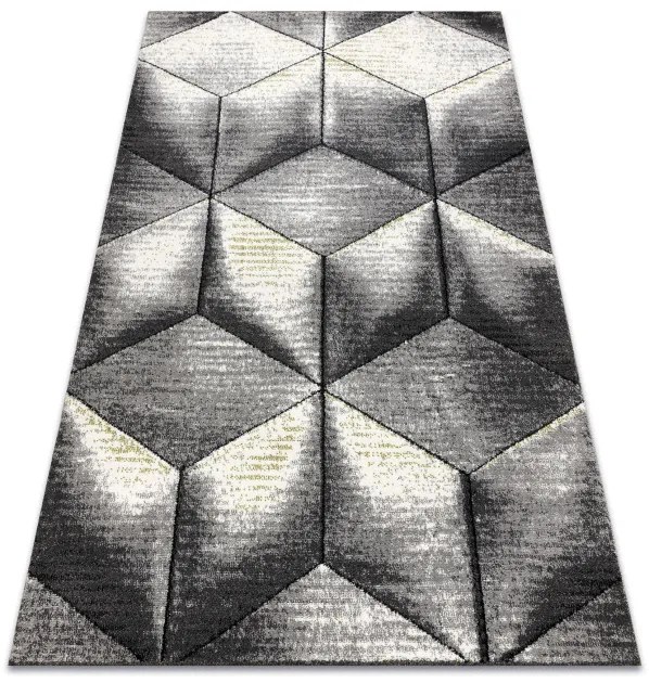 Koberec SAMPLE Este Friese Soft CUBE kocka 3D sivý