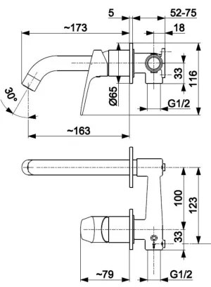 KFA Armatura 5559-810-81 - Umývadlová batéria na podom. inšt. OTAVA matná čierna