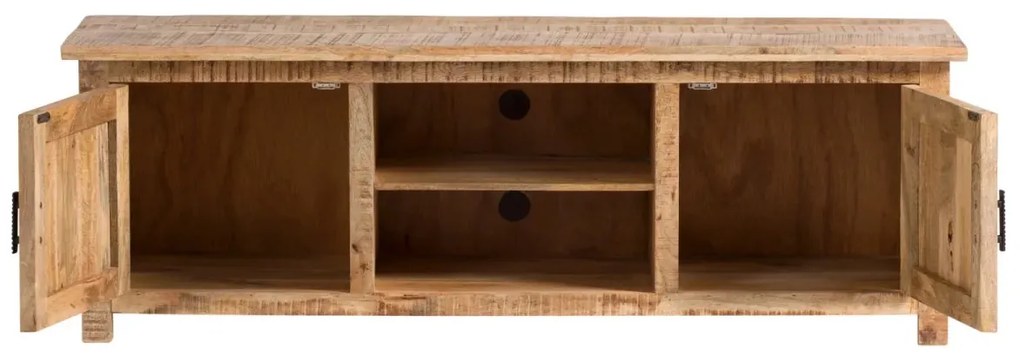 furniture-nabytek.cz - Masivní TV stolek Bombay z mangového dřeva, lakovaný, hnědý – 150×42×50 cm