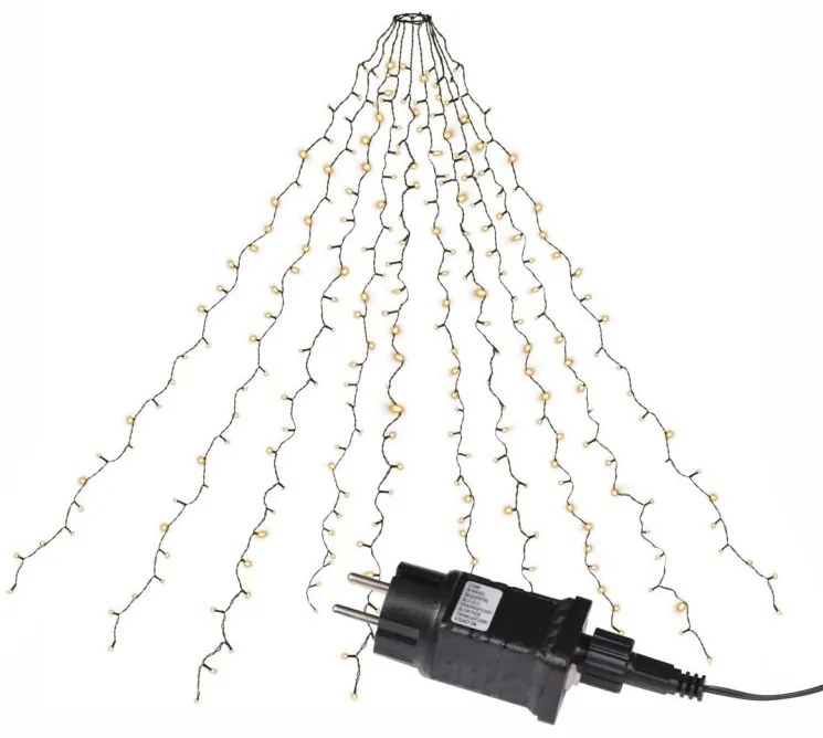 Svetelná reťaz v tvare kužeľa, 280 LED, teplá biela