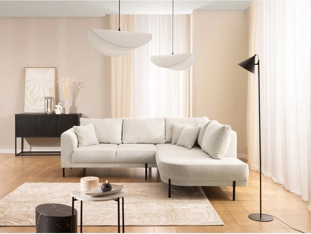 Béžová ženilková rohová pohovka (pravý roh/do L) Mauris – Ropez