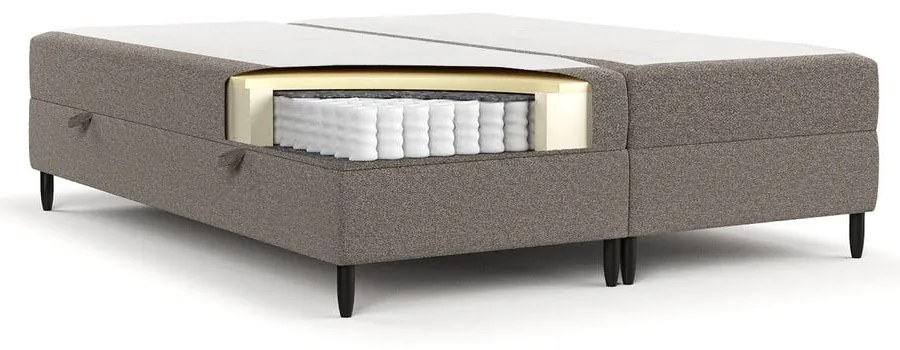 Hnedá boxspring posteľ s úložným priestorom 200x200 cm Malte – Maison de Rêve