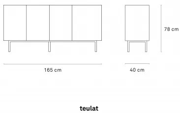 TEULAT ARISTA 165 zásuvková komoda Zelená