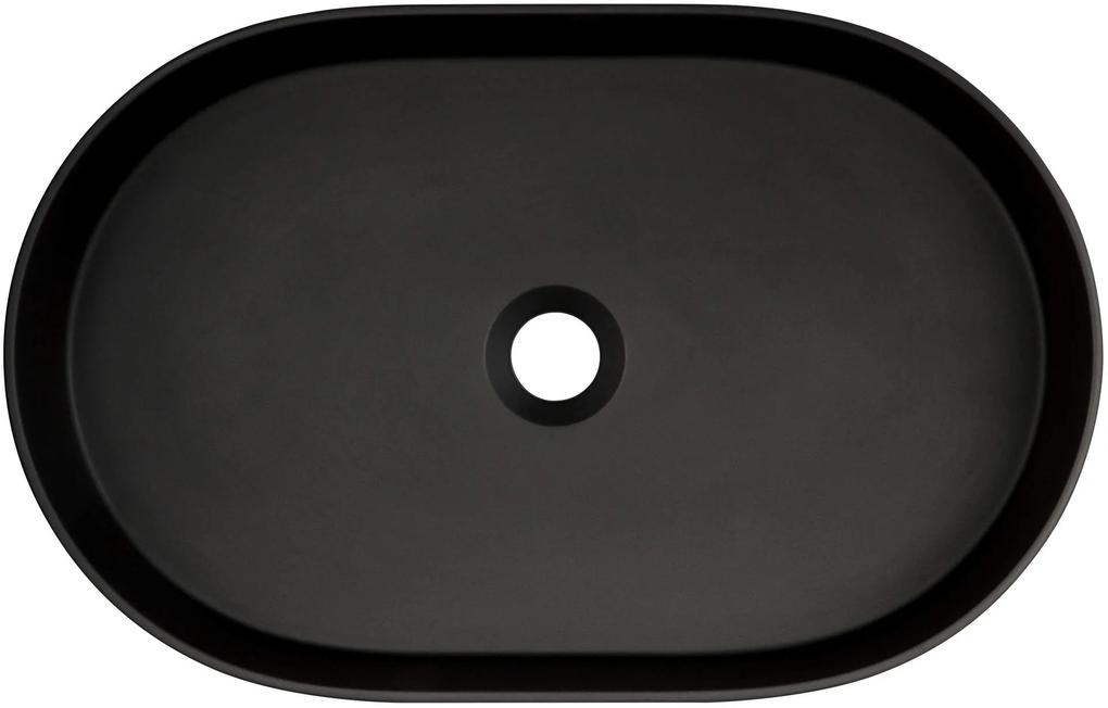 Deante Silia, granitové umývadlo na dosku 550x350x125 mm, čierna matná, DEA-CQS_NU6S