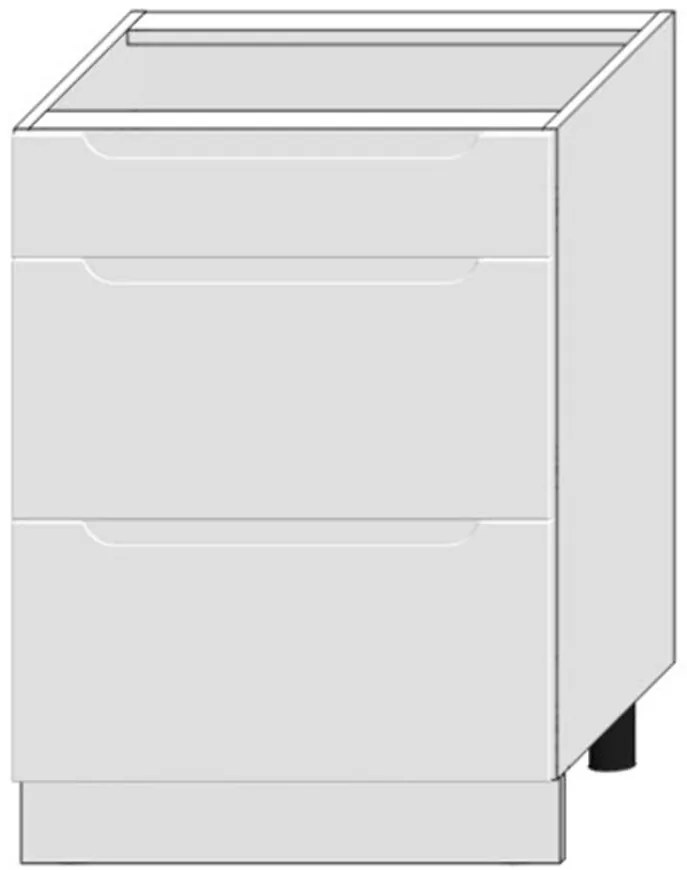 Kuchynská skrinka Zoya D60s/3 Biely hrášok / Biely