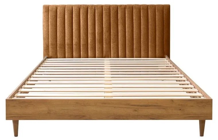 Dvojlôžková posteľ s roštom 180x200 cm v medenej/prírodnej farbe Oceane – Bobochic Paris