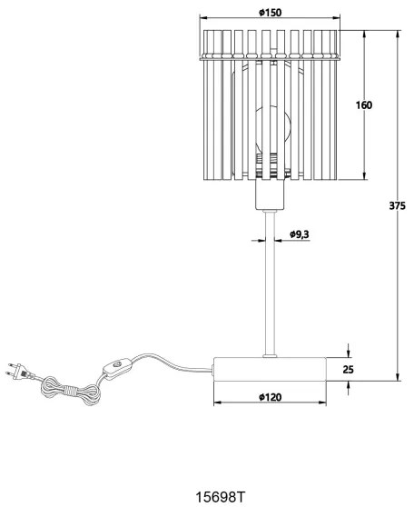 Globo 15698T - Stolná lampa GORLEY 1xE14/40W/230V pr. 15 cm čierna