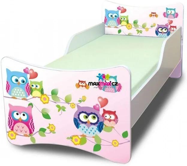 MAXMAX Detská posteľ 160x90 cm - sovička 160x90 pre dievča NIE