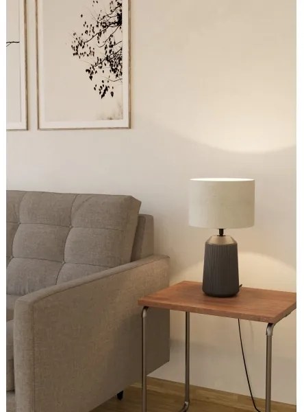 Eglo 900824 - Stolná lampa CAPALBIO 1xE27/40W/230V šedá